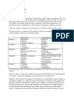 Chapter 3: Professionalism Exercise Sample Solutions Exercise 3.1