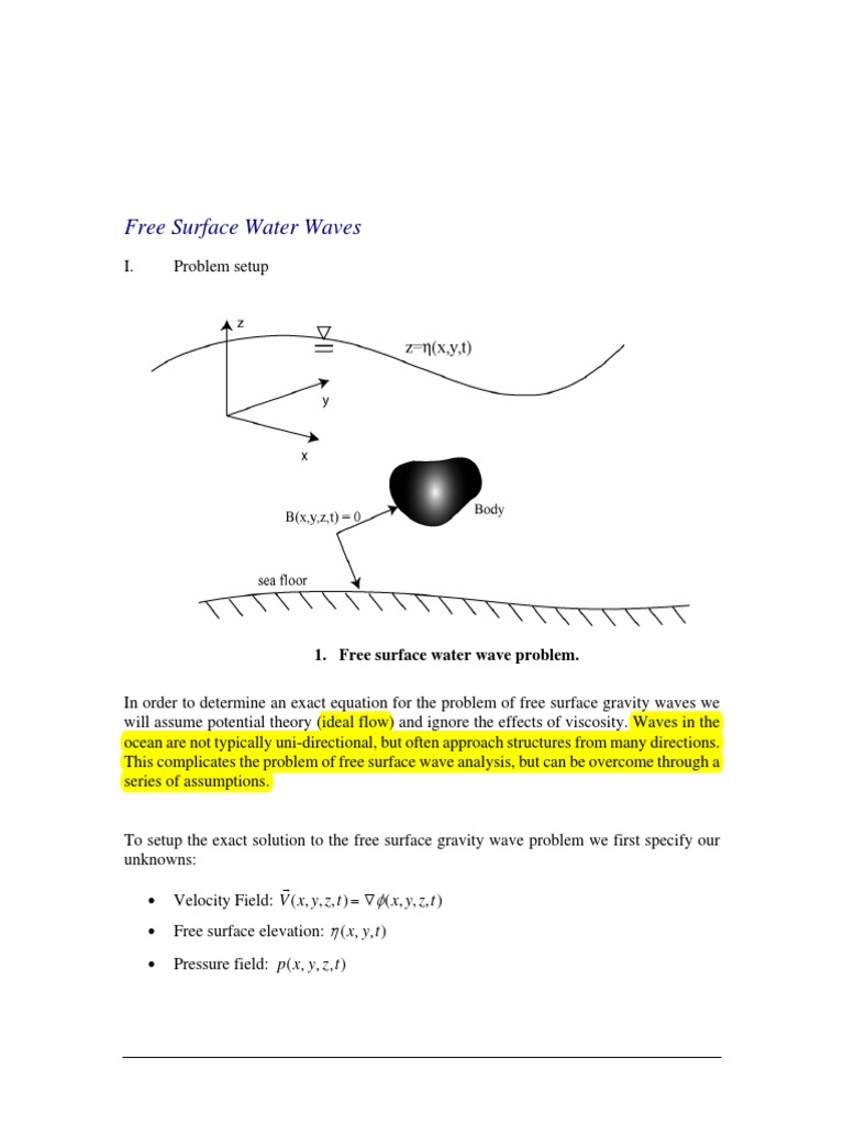 Free Surface Water Waves Part 1 | PDF | Waves | Boundary Value Problem