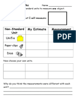 My Estimate Measurement: Unifix