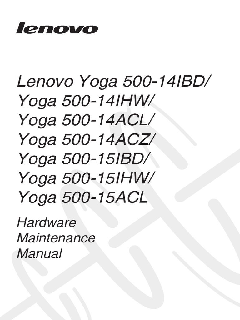 Lenovo Yoga 500 HMM 201504 PDF Electrostatic Discharge Switch