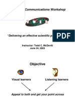 2003 REU Communications Workshop: "Delivering An Effective Scientific Presentation"