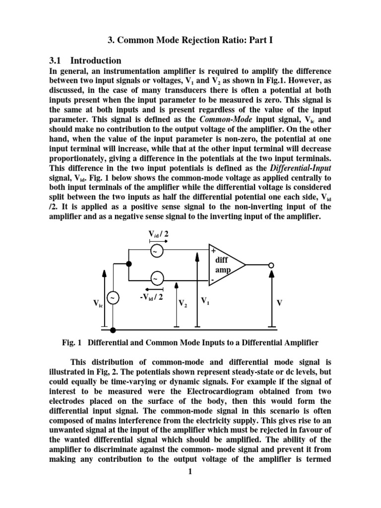 Understanding Common Mode Rejection Ratio | PDF | Amplifier ...