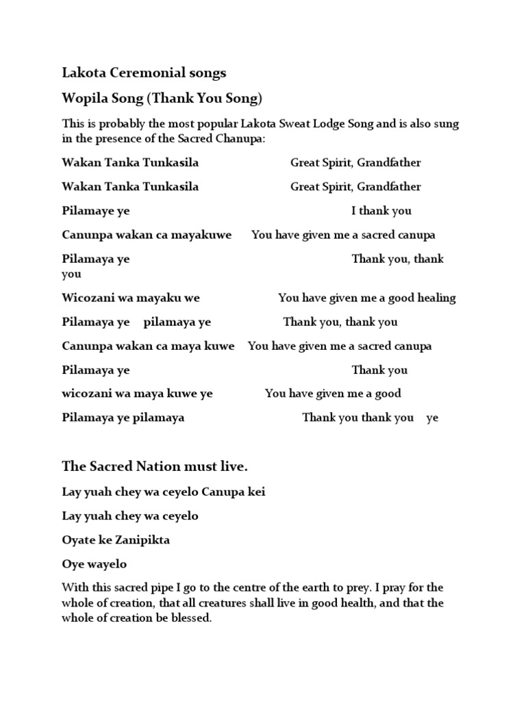 Lakota Ceremonial Songs Lakota Siouan Peoples Prueba gratuita de