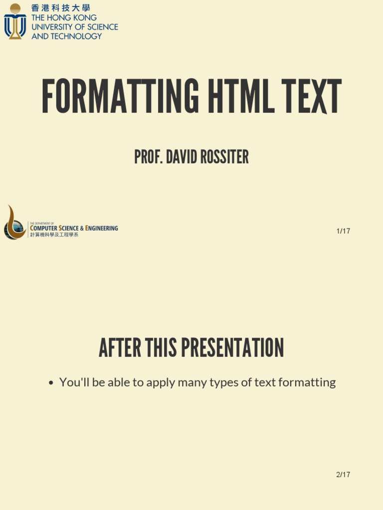 05 Formatting HTML Text | PDF