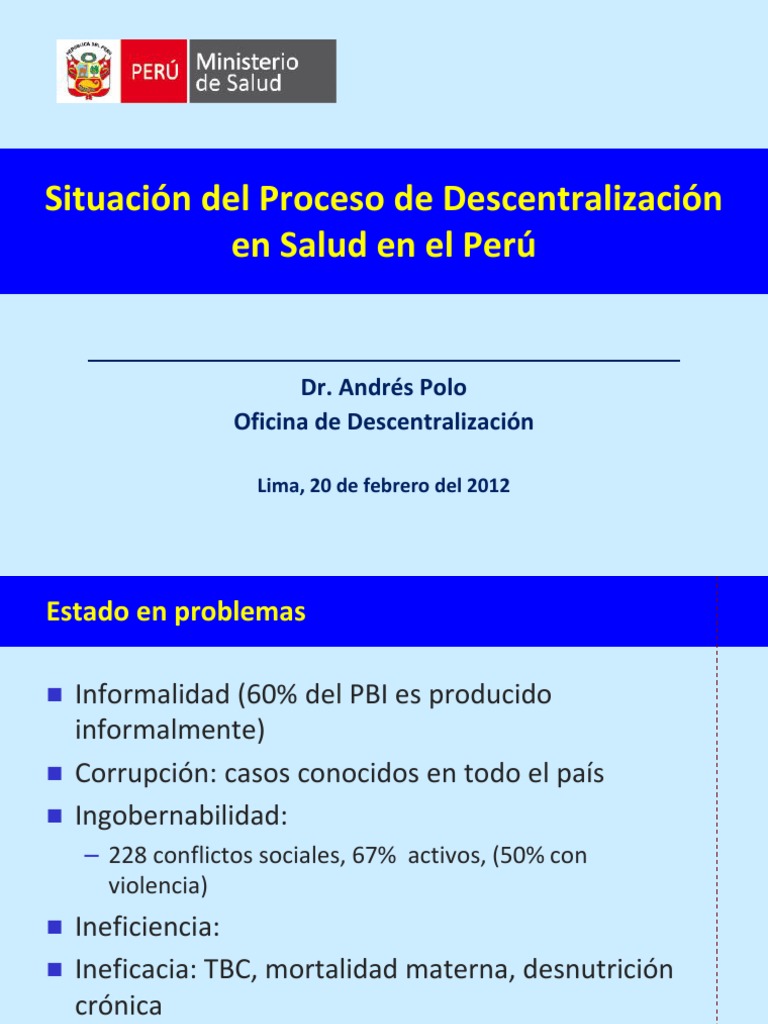 Descentralizacion en Salud | PDF | Hospital | Estado (política)