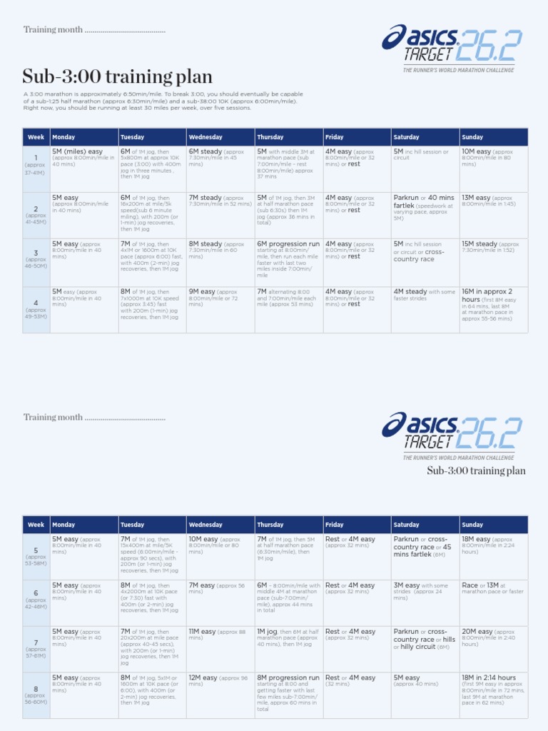 asics 26.2 training plan