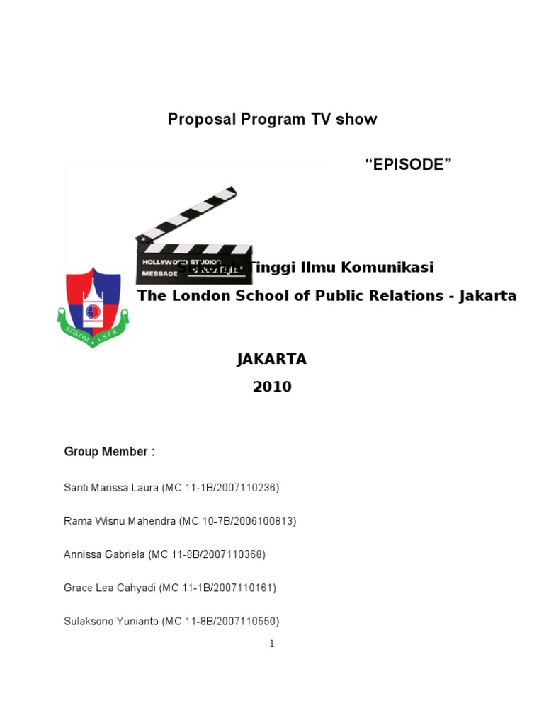 Proposal Program Tv Show Leisure