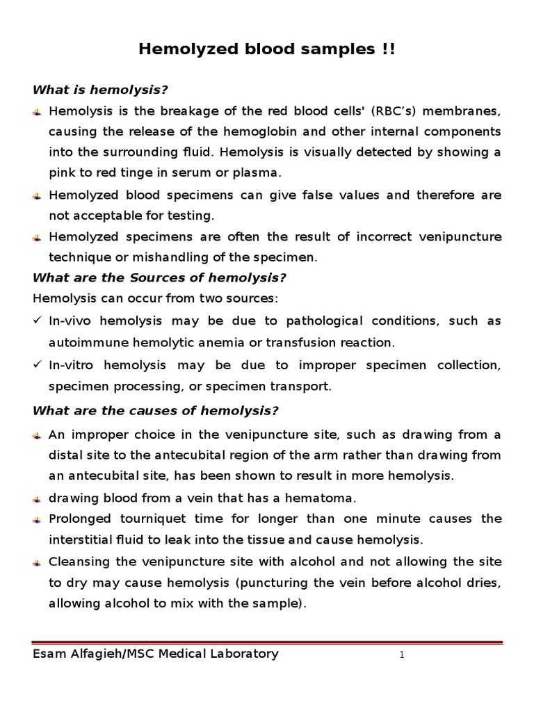 hemolysis 2 Histology Animal Physiology