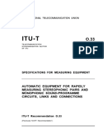 Itu - Automatic Equipment for Rapidly Measuring Stereophonic Pairs and Monophonic Sound-programme Circuits, Links and Connections - Itu-t-rec-o.33-199507