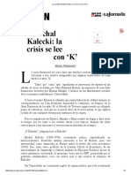 La Jornada - Michal Kalecki - La Crisis Se Lee Con K' PDF
