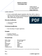 Business Excellers Curriculum Vitae: Career Objectives