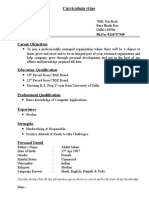 Curriculum Vitae: Career Objectives