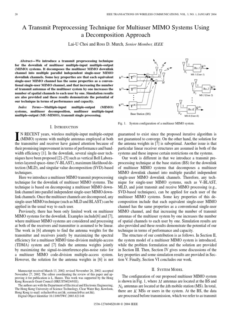 MIMO System | PDF
