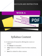 Week 6: Edu555 Curriculum and Instruction