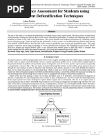 Performance Assessment for Students using Different Defuzzification Techniques