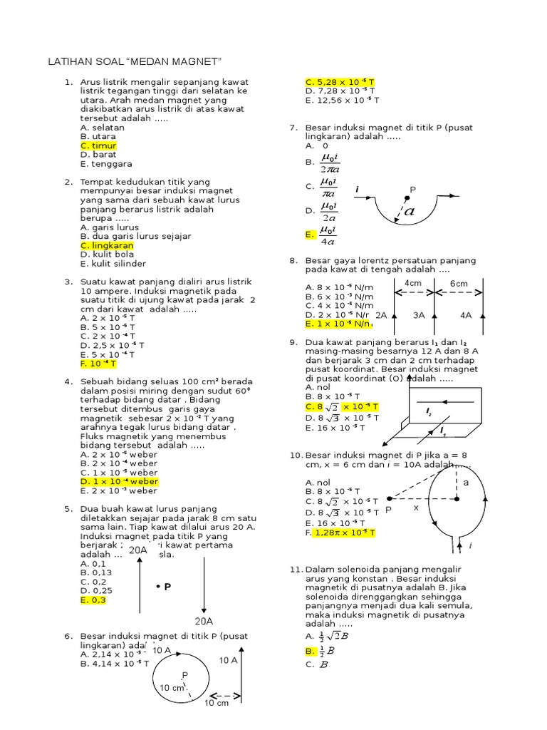 Latihan Soal Medan Magnet