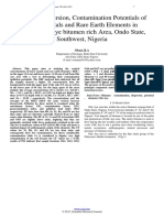 Vertical Dispersion, Contamination Potentials of Heavy Metals and Rare Earth Elements in Soil of Ode Aye Bitumen Rich Area, Ondo State, Southwest, Nigeria