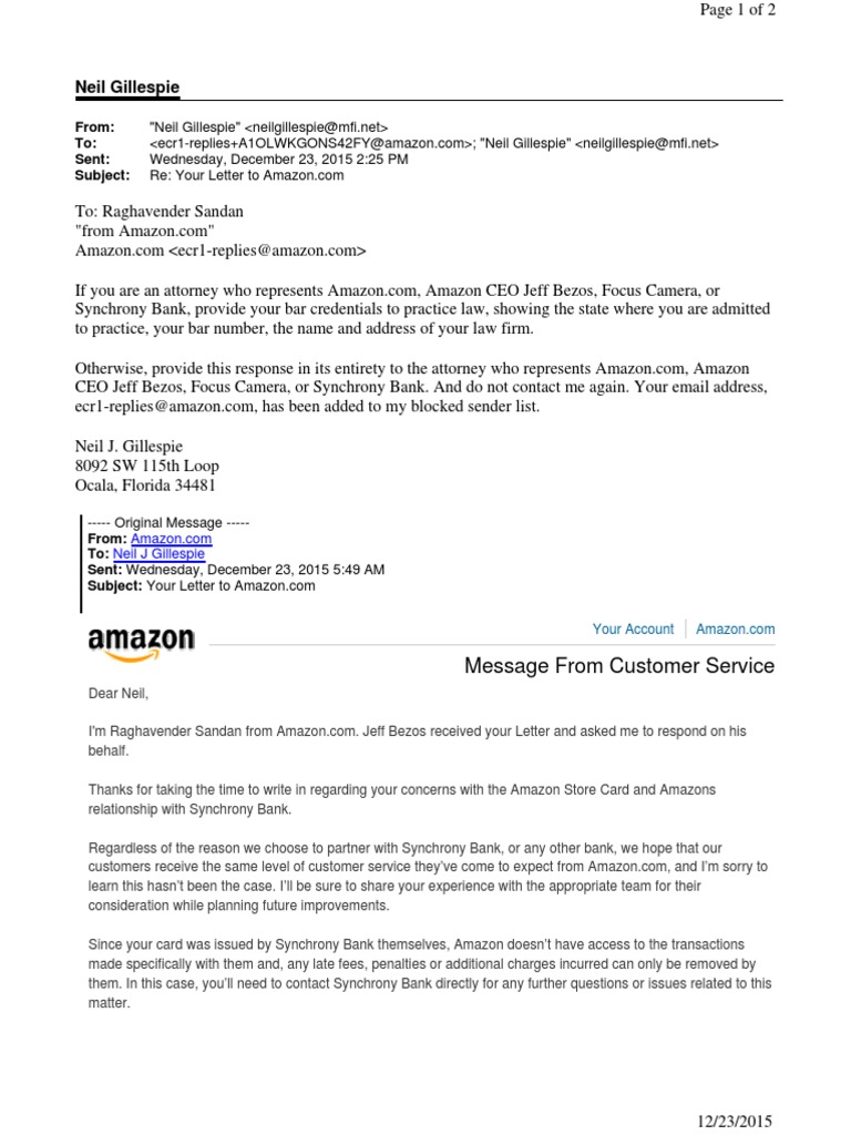 Gillespie Email December 23, 2015 2.25 PM | Amazon.Com ...