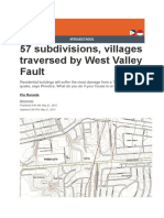 57 Subdivisions, Villages Traversed by West Valley Fault