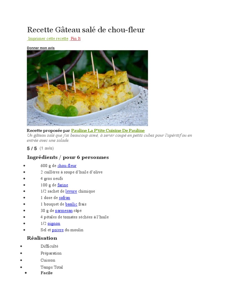 Recette | PDF | Livres de cuisine, nourriture et vin | Bien-être
