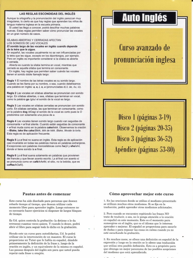 Curso De Ingles Avanzado De Pronunciacion Pdf Vocal Silaba