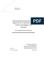 Aspectos de La Sintaxis de Los Verbos Psicológicos en Español