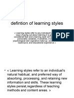 Defintion of Learning Styles