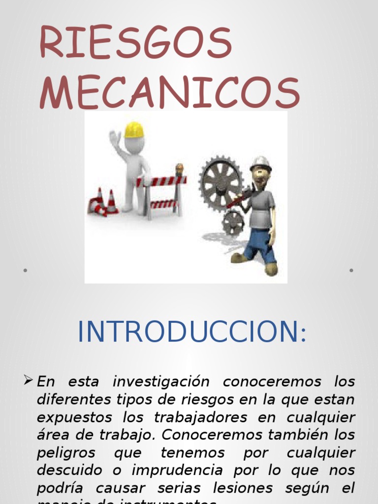 Riesgos Mecanicos Trabajo Grupal Herramientas Almacén