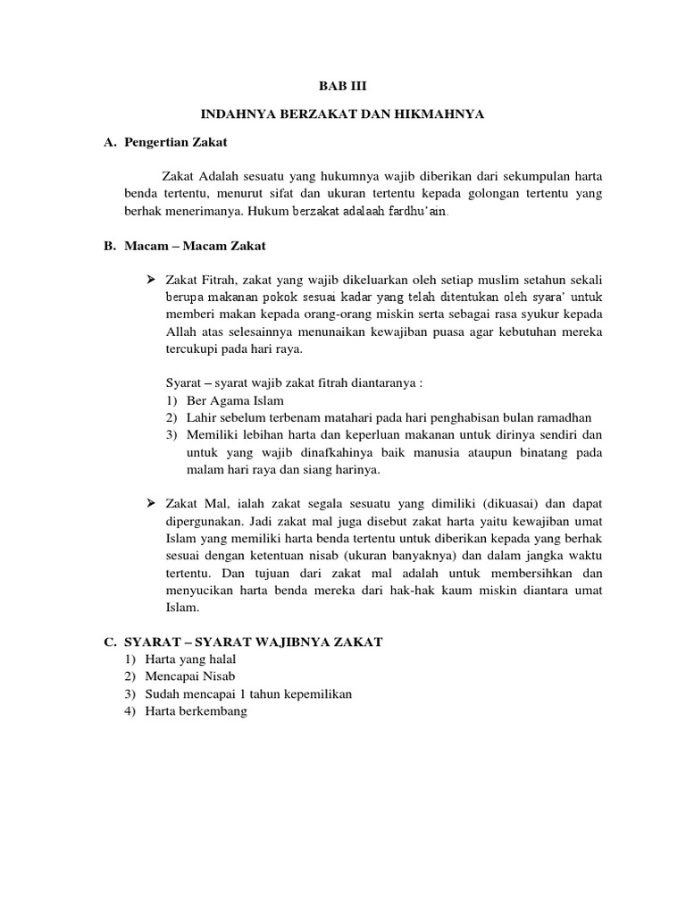 Zakat Dan Hikmahnya