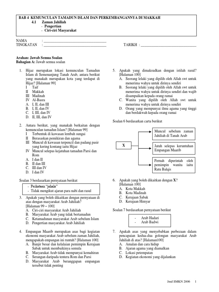 Latihan Sejarah Tingkatan 4