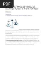 Classroom Training Vs Online Learning