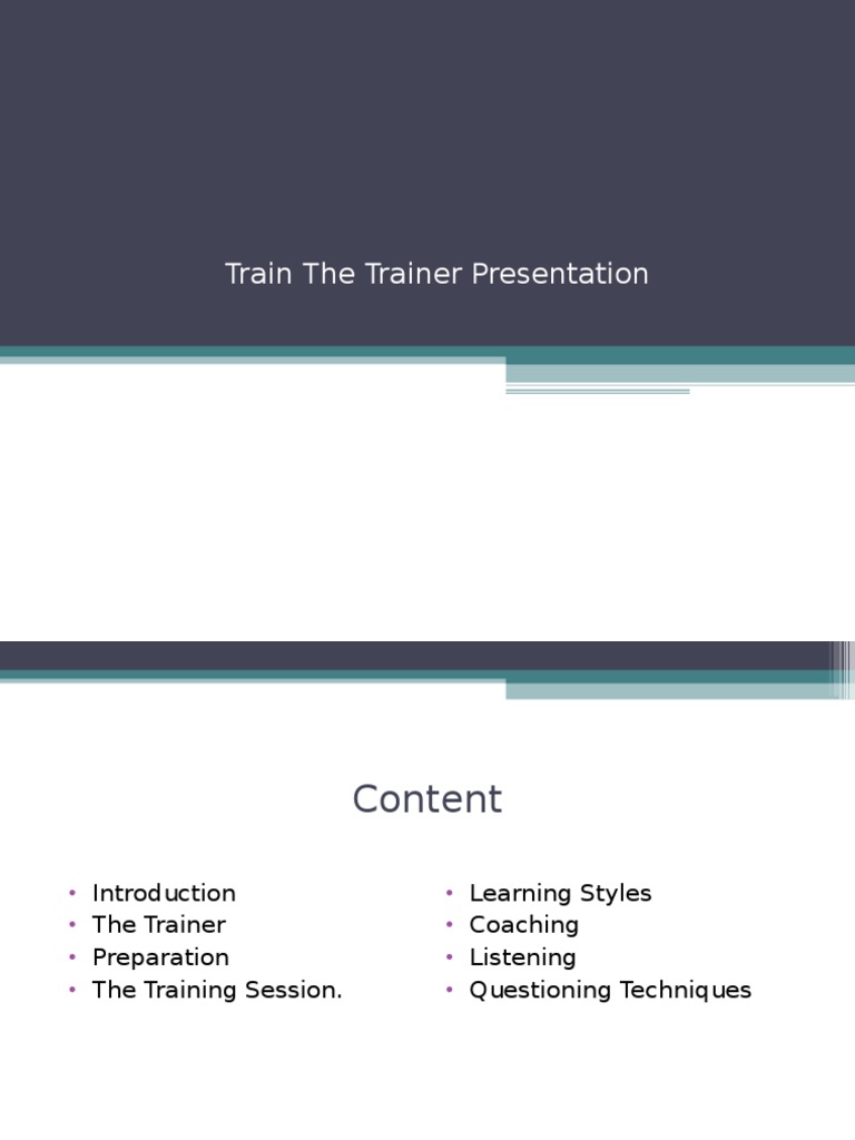 Effective Train the Trainer Guide | PDF | Learning Styles | Essays