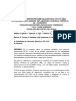 Identificacion de Una Sustancia Atraves de La Propiedades Físico-.Químicas Implementado Las Buenas Practicas de Laboratorio