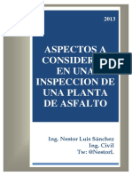 Aspectos a Considerar en Una Inspección de Una Planta de Asfalto - Ing. Nestor Luis Sanchez