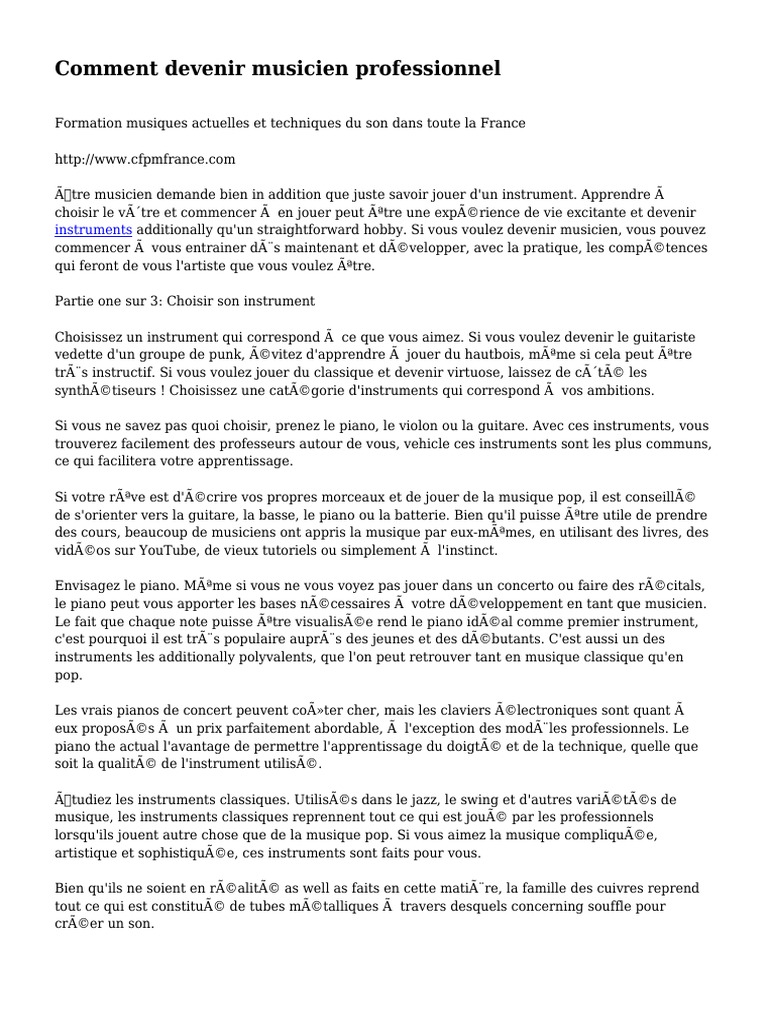 Comment devenir musicien