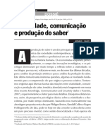 Criatividade, Comunicação e Produção Do Saber1