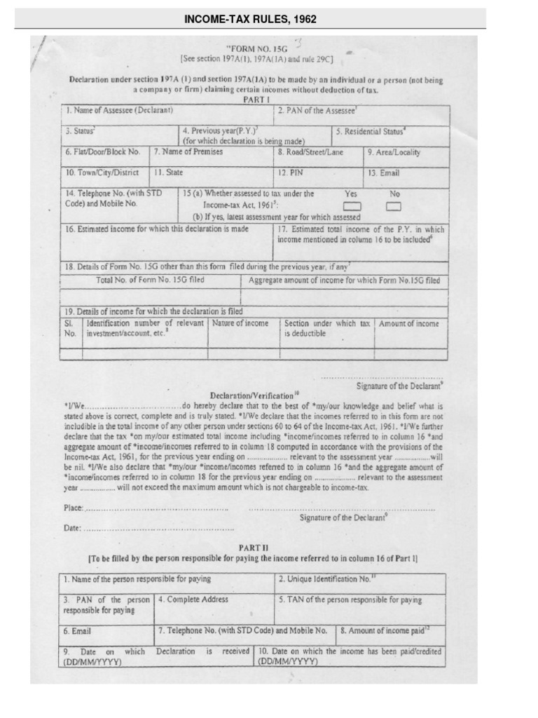 Income Tax Rules 1962 Overview | PDF