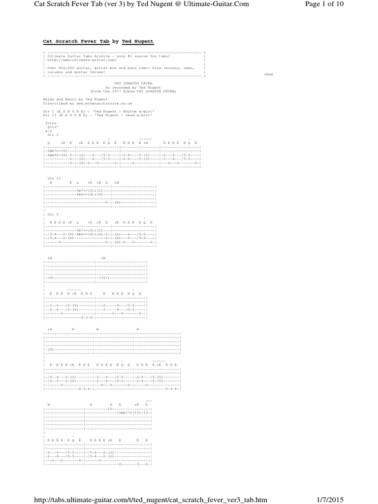 Ted Nugent Tab Pdf | Dog Eat Dog Tab by Ted Nugent – TUJFIF