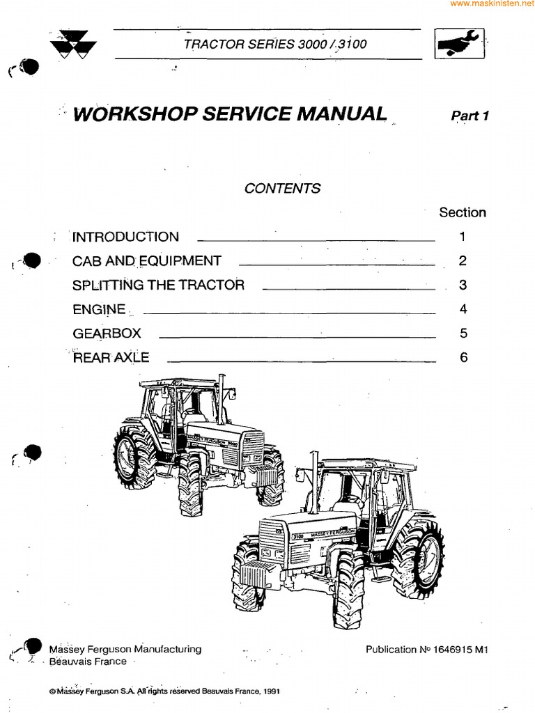 Massey Ferguson 3000 3100 Series Wsm Pdf
