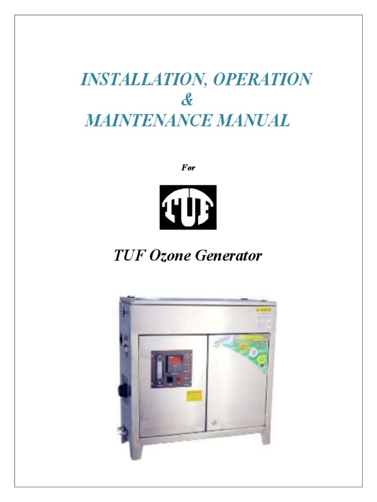 Users' Manual TUF Ozone Generator | Ozone | Disinfectant