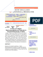 A Trial of 17 Alpha-Hydroxyprogesterone Caproate To Prevent Prematurity in Twins