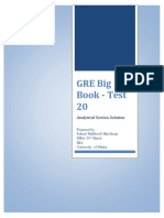 GRE Big Book Test 20 Analytical Section Solution