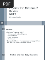 Physics 130 Midterm 2 Review Nupp: Nicholas Mucia