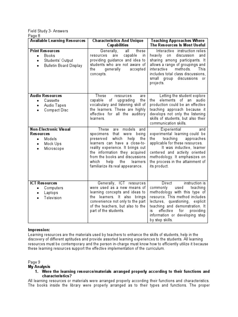 Field study in education course picture
