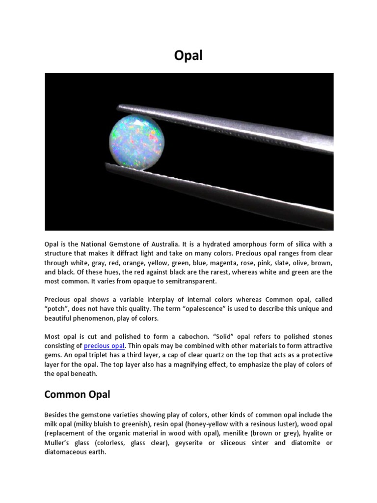 Opal: Types and Properties Explained | PDF