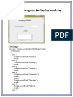 Display weekday from number input Java program