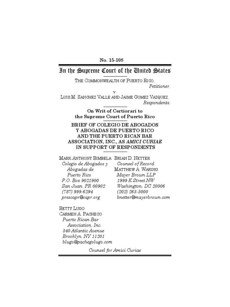 Insular Cases Amicus Brief Territories Of The United States U.S. State