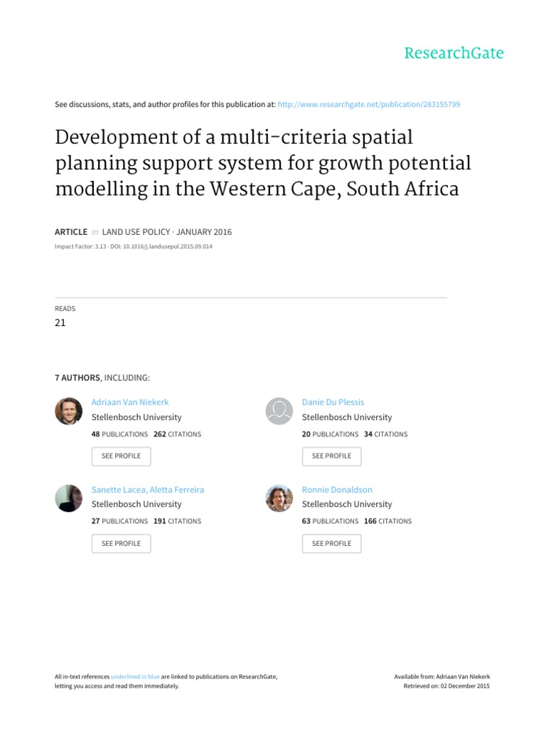 Development of A Multi-Criteria Spatial Planning Support System | PDF ...
