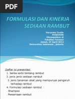 Download Presentasi UI - Formulasi Dan Kinerja Sediaan Rambut by ayuumami SN294160777 doc pdf