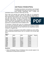Case Study of Corporate Finance Dividend Policy